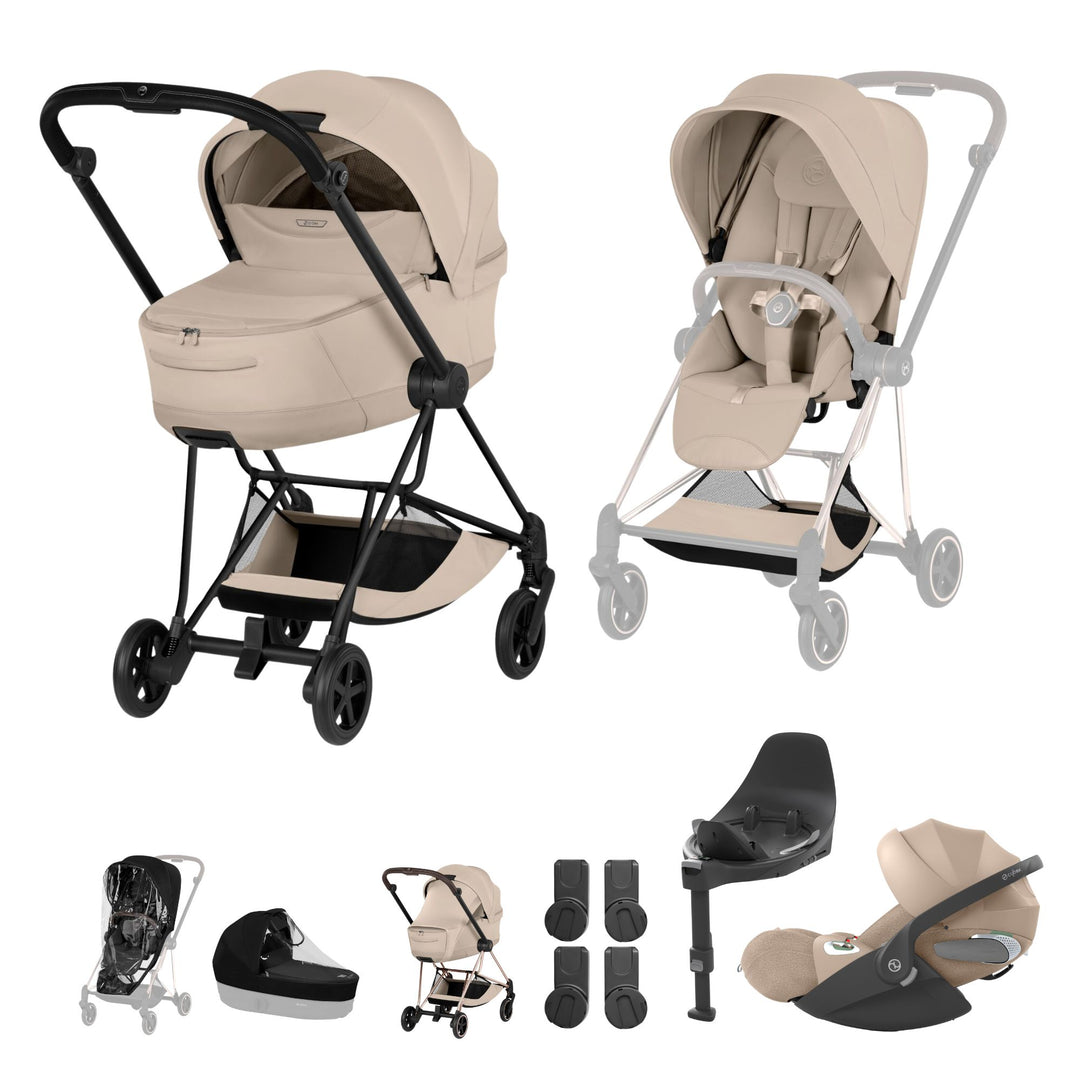 Cybex Mios Style Ultimate Bundle - Cozy Beige & Matt Black Frame
