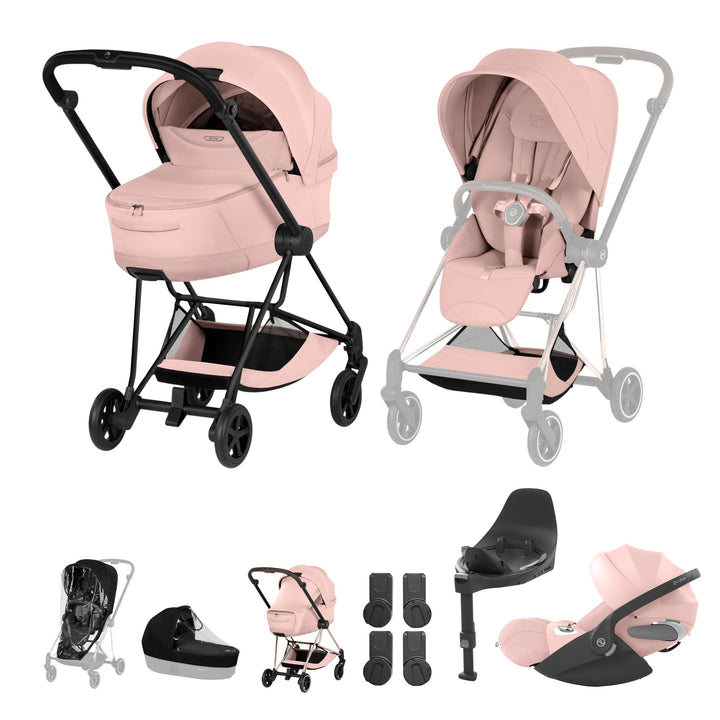 Cybex Mios Style Ultimate Bundle - Peach Pink & Matt Black Frame