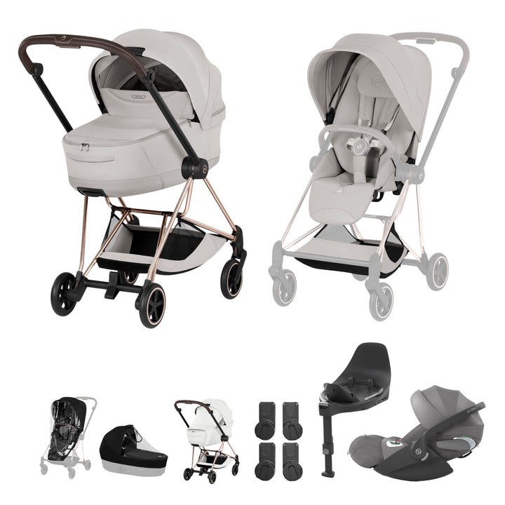 Cybex Mios Style Ultimate Bundle - City Grey & Rose Gold Frame