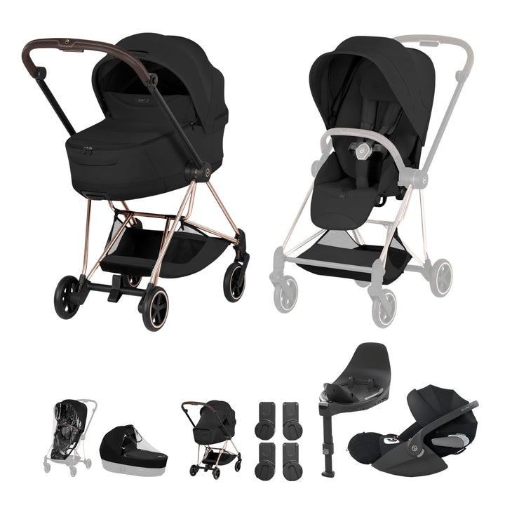 Cybex Mios Style Ultimate Bundle - Sepia Black & Rose Gold Frame