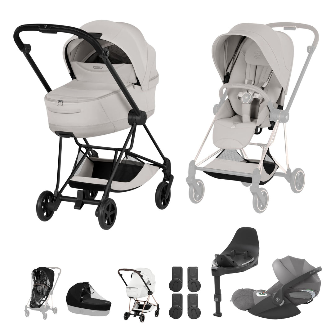 Cybex Mios Style Ultimate Bundle - City Grey & Matt Black Frame