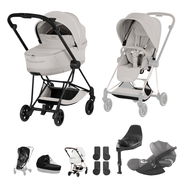 Cybex Mios Style Ultimate Bundle - City Grey & Matt Black Frame
