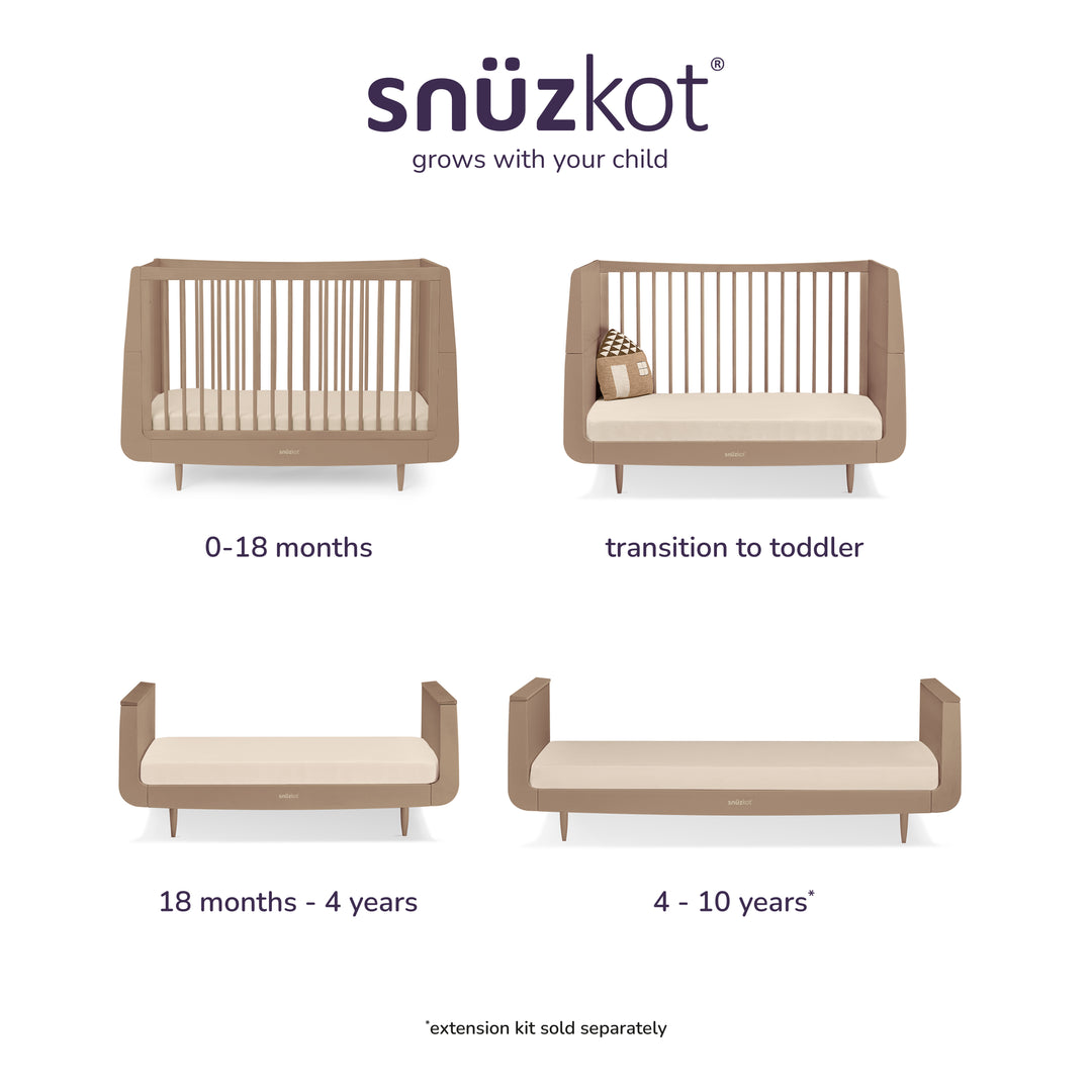 SnuzKot Skandi Cot Bed - Mocha