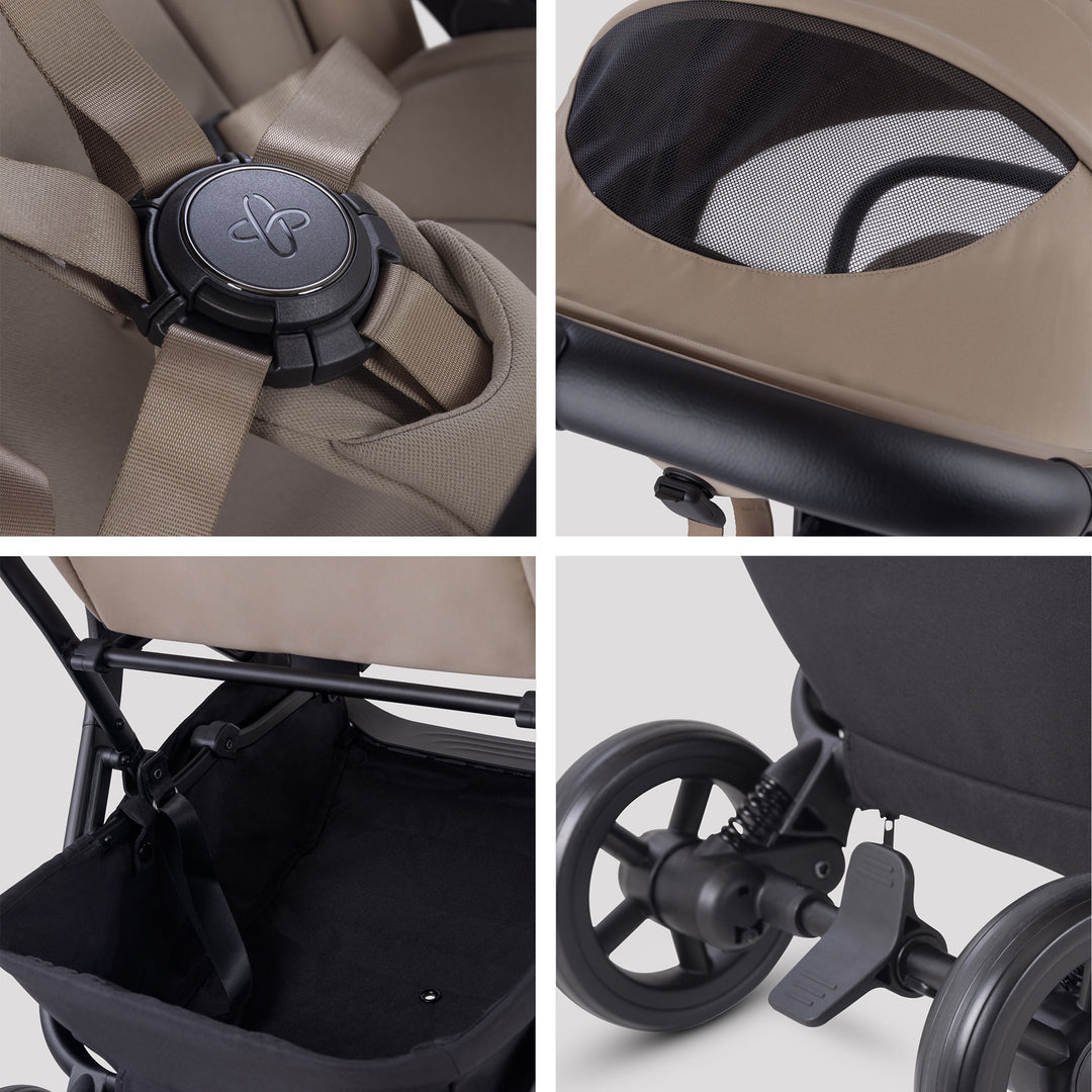 Silver Cross Nia Stroller & Carrycot - Champagne