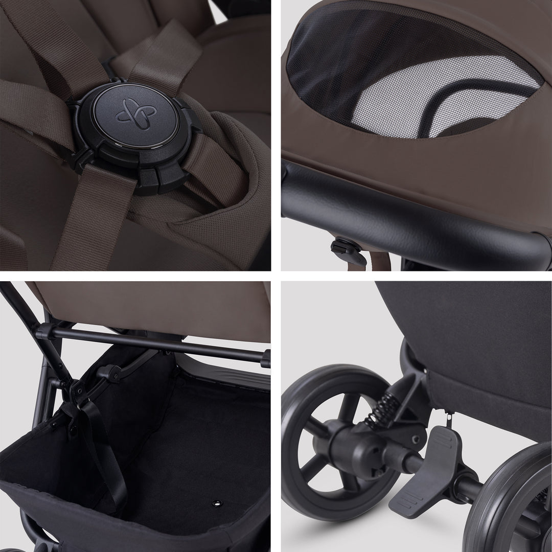 Silver Cross Nia Stroller & Carrycot - Chocolate