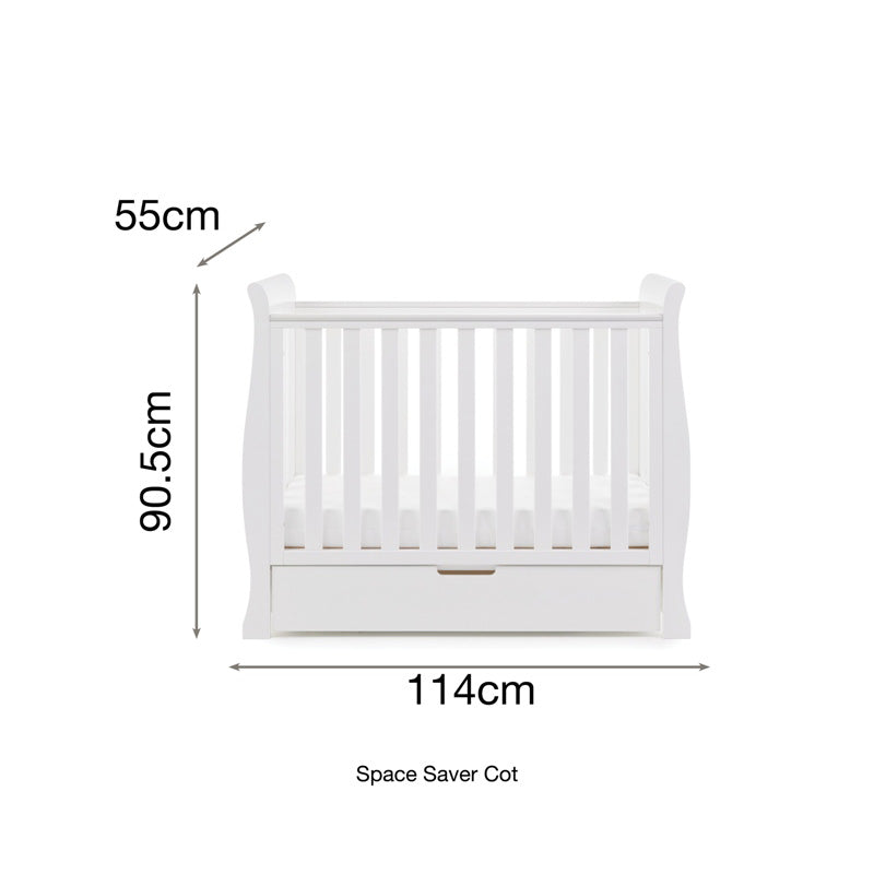 OBaby Stamford Space Saver Cot - White