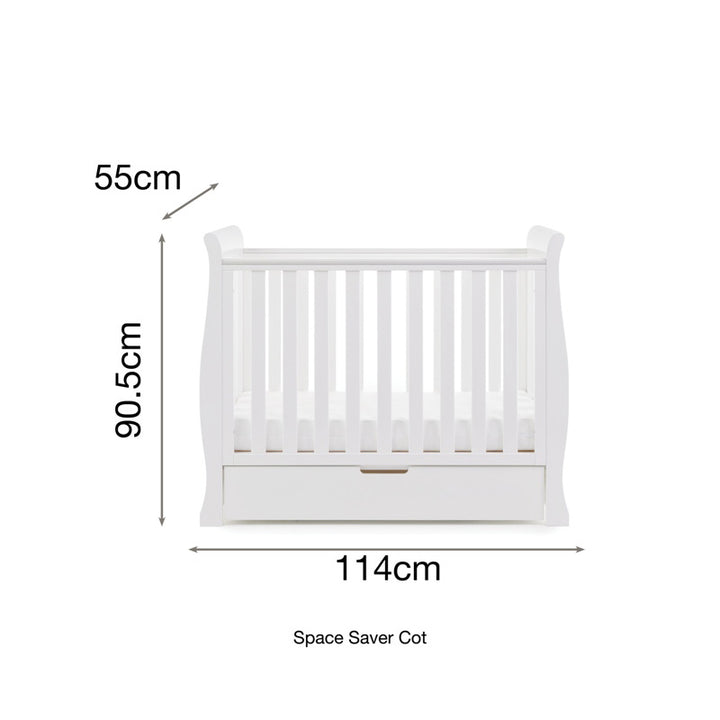 OBaby Stamford Space Saver Cot - White