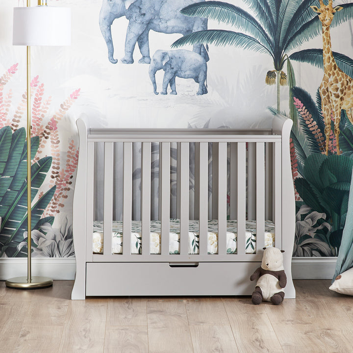 OBaby Stamford Space Saver Cot - Warm Grey