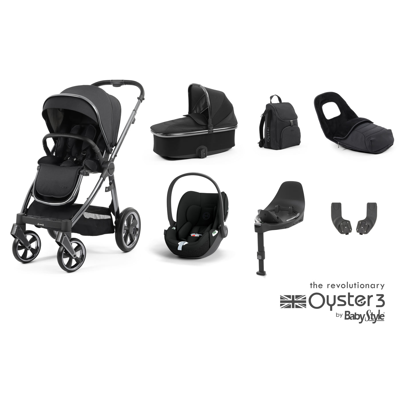 Babystyle Oyster 3 Luxury Bundle Cloud T & Base - Black Olive