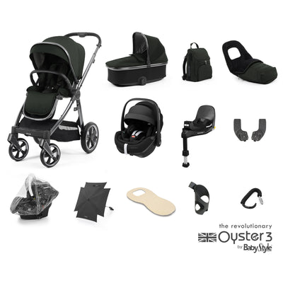 Babystyle Oyster 3 Ultimate Bundle with Maxi-Cosi Pebble 360 Pro & Base - Black Olive