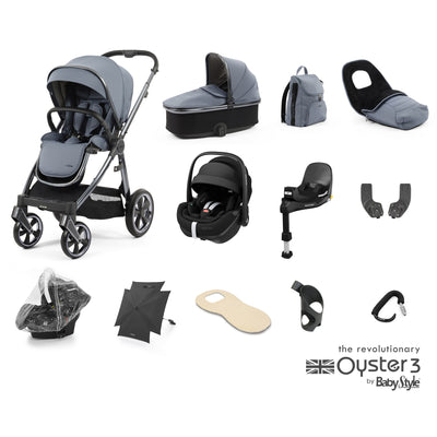Babystyle Oyster 3 Ultimate Bundle with Maxi-Cosi Pebble 360 Pro & Base - Dream Blue