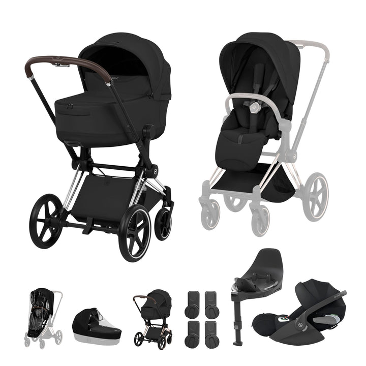 Cybex PRIAM Style Ultimate Bundle - Sepia Black & Chrome Brown Frame
