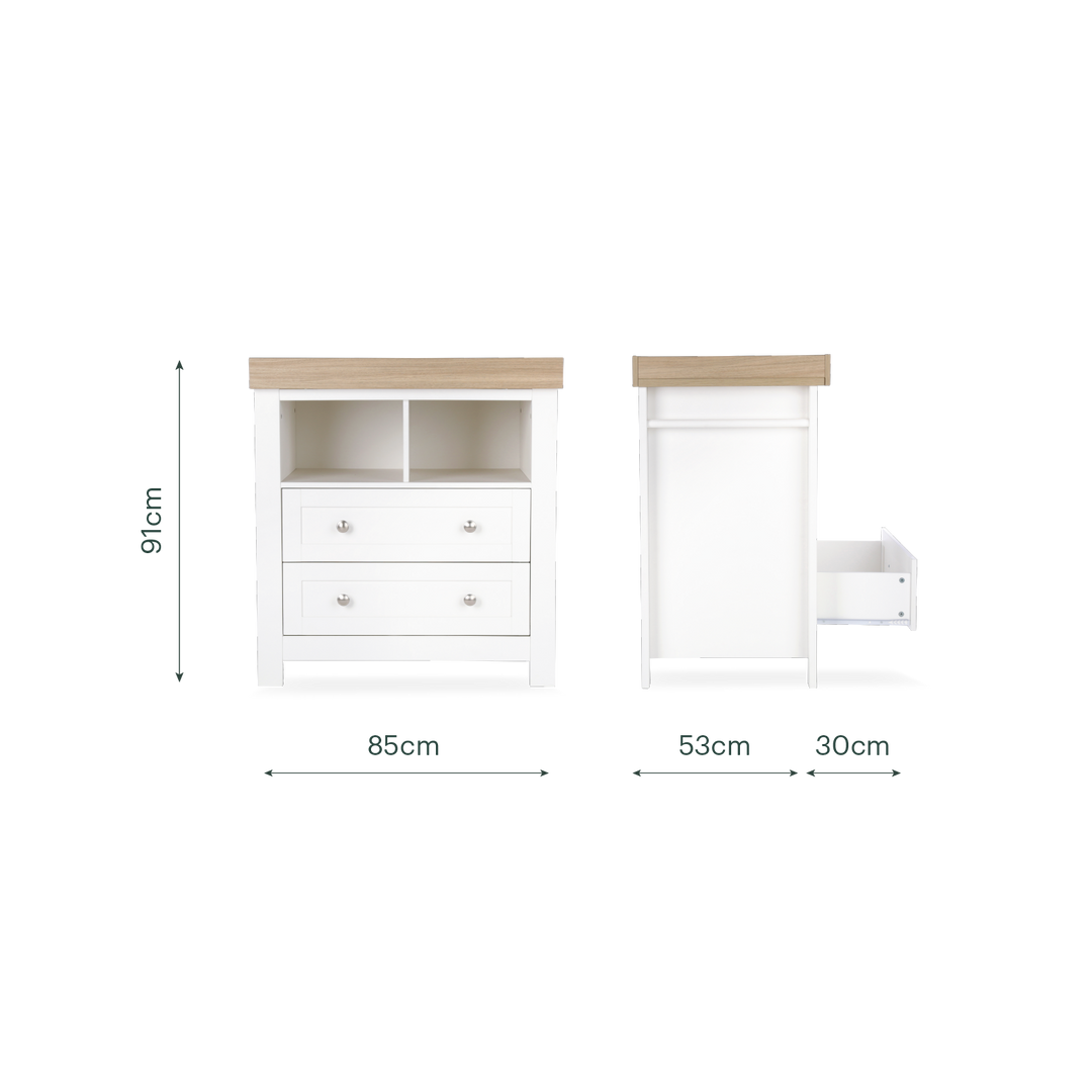 CuddleCo Burford 2 Pce Set - White & Oak