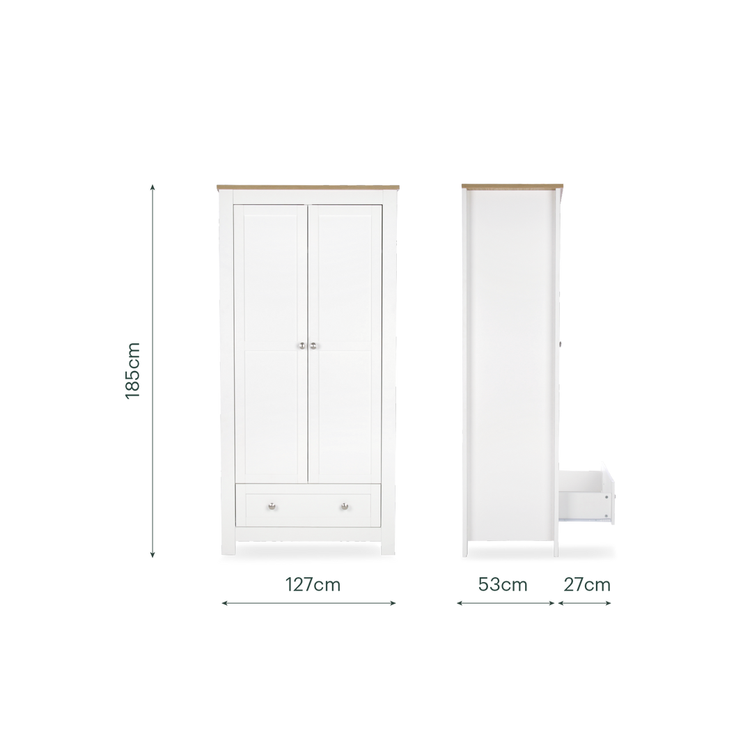 CuddleCo Burford 3 Pce Set - White & Oak