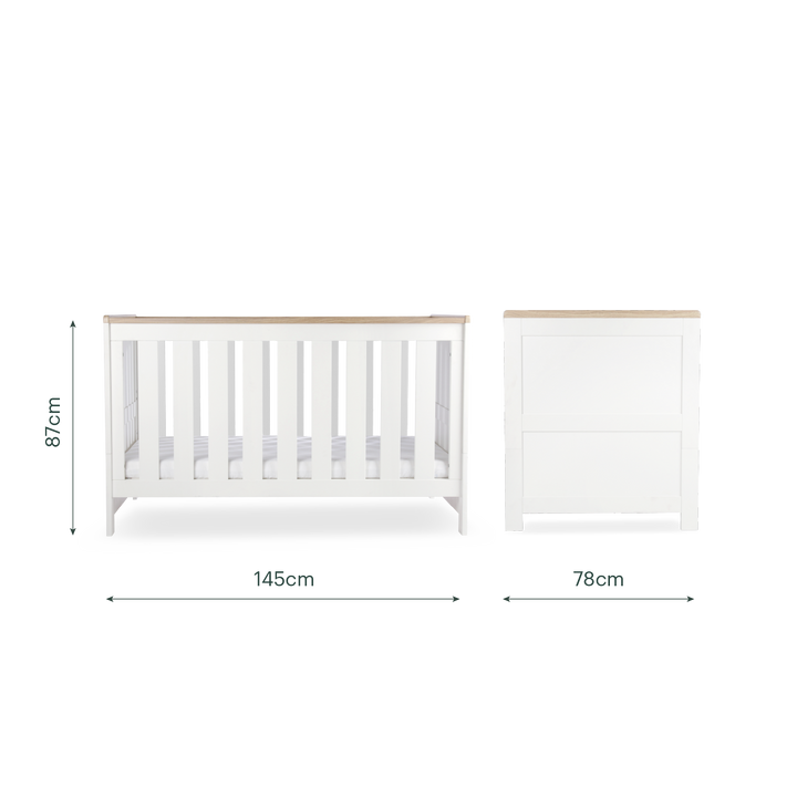 CuddleCo Burford Cot Bed - White & Oak