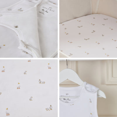 Silver Cross Cot Bed Starter Bedding Bundle - Duck Print