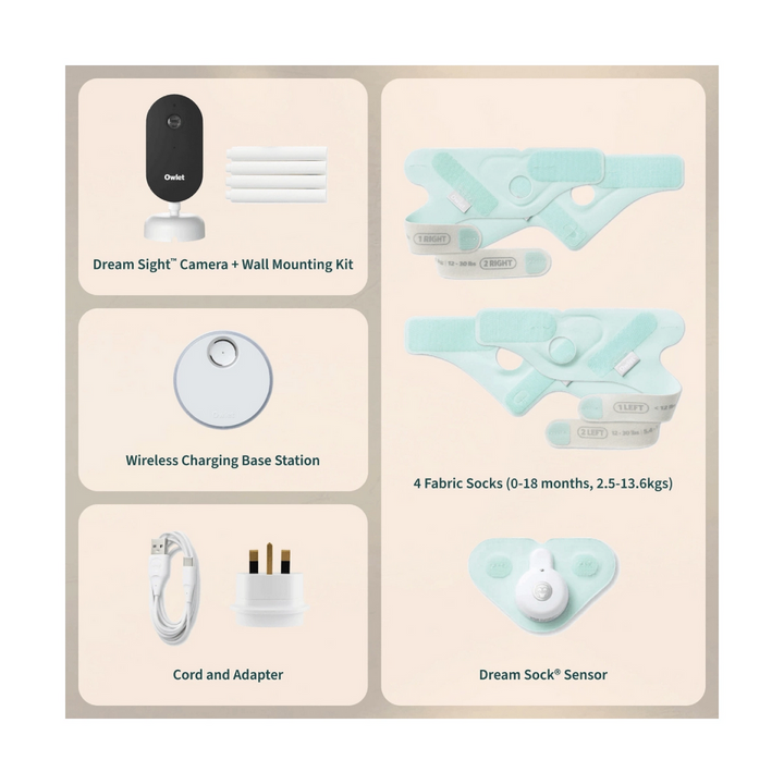 Owlet Dream Duo Sock & Baby Sight Monitor - Mint