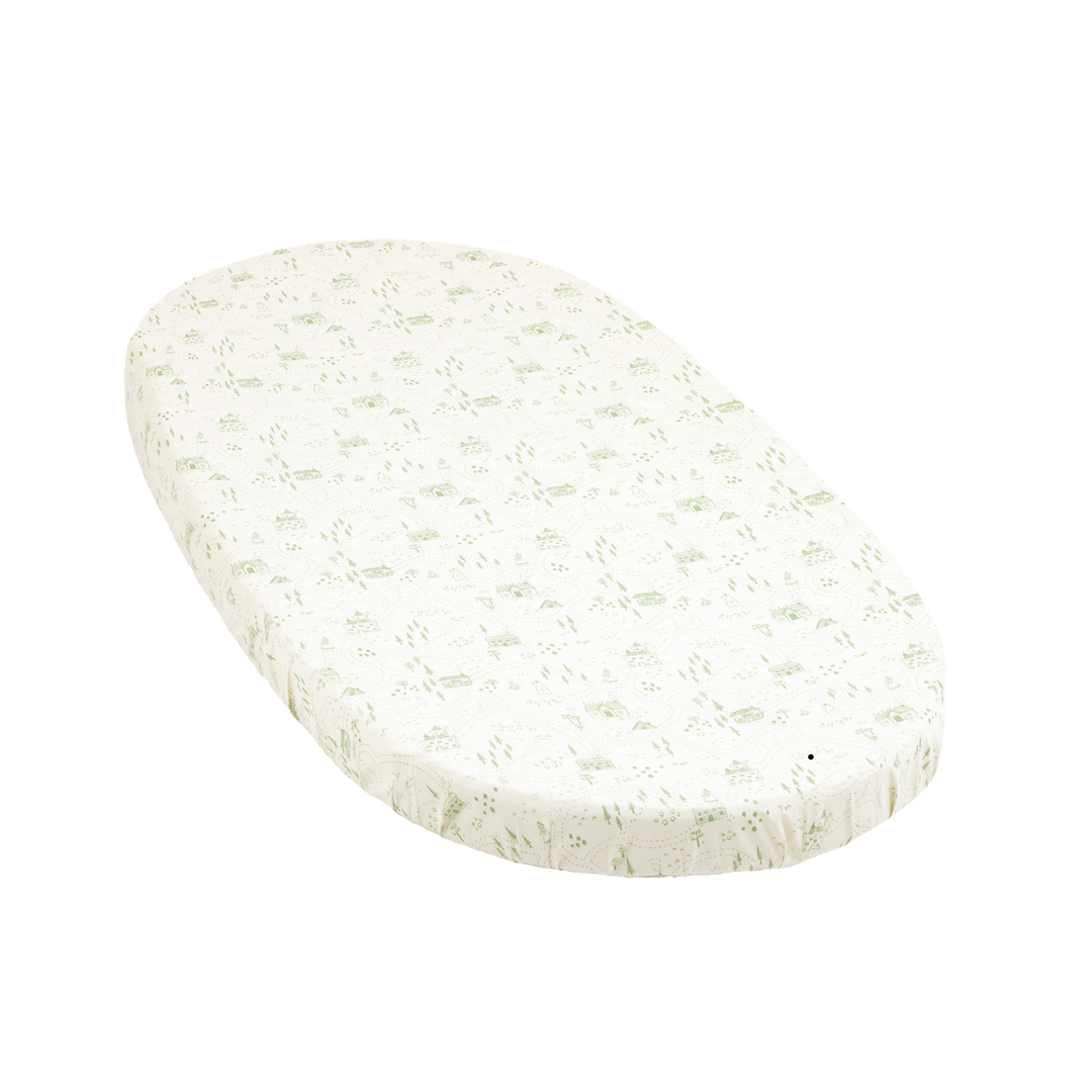 Stokke Sleepi Bed Fitted Sheet V3 - Sage Green Map OCS