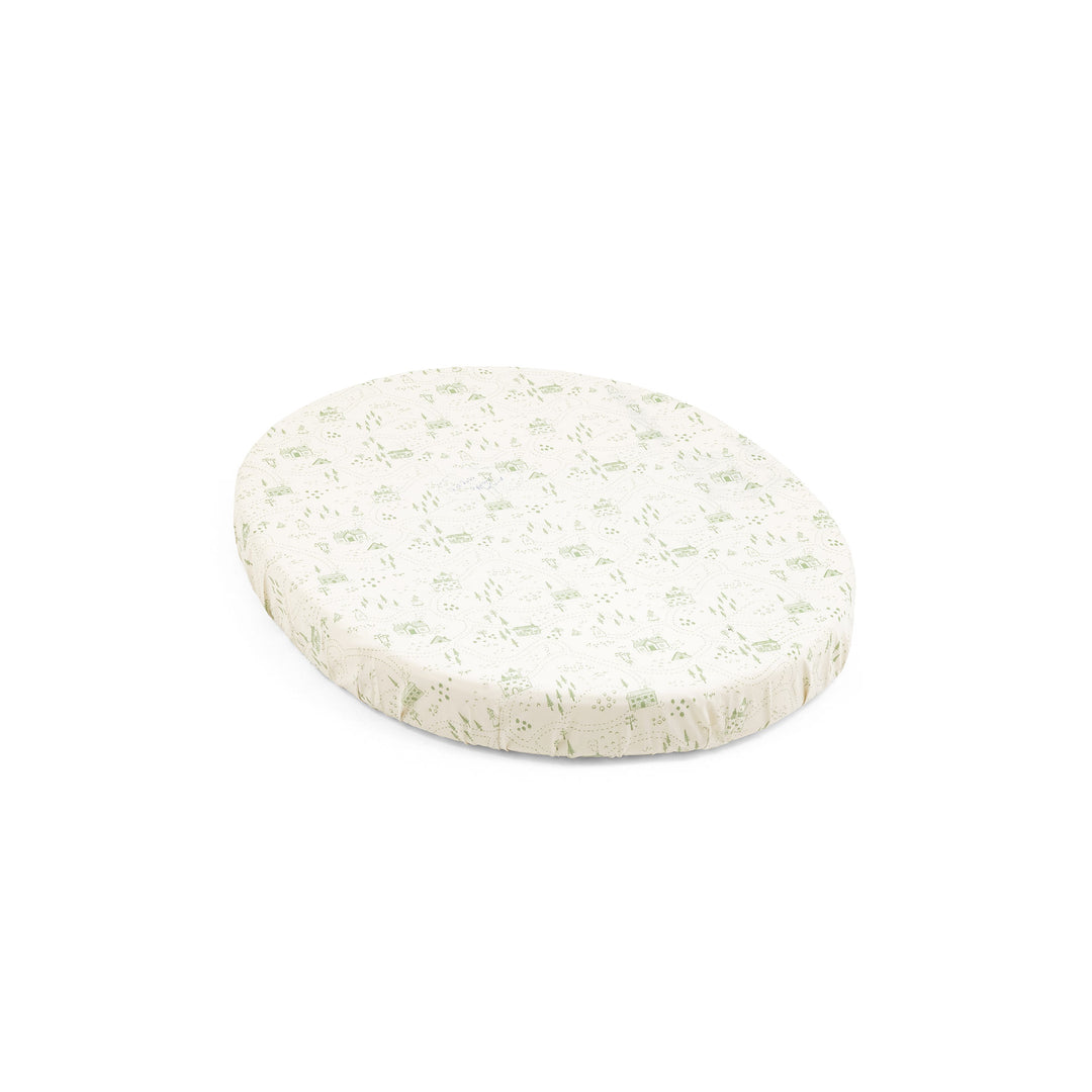 Stokke Sleepi Mini Fitted Sheet V3 - Sage Green Map OCS