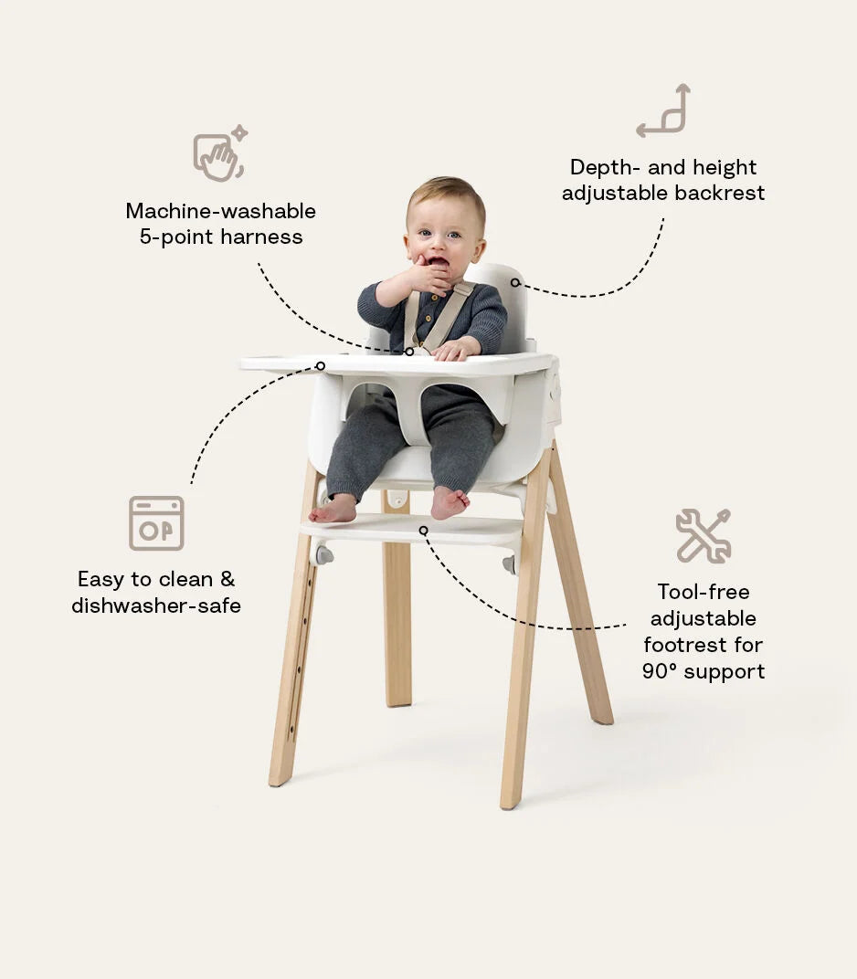 Stokke Steps High Chair - White/Natural