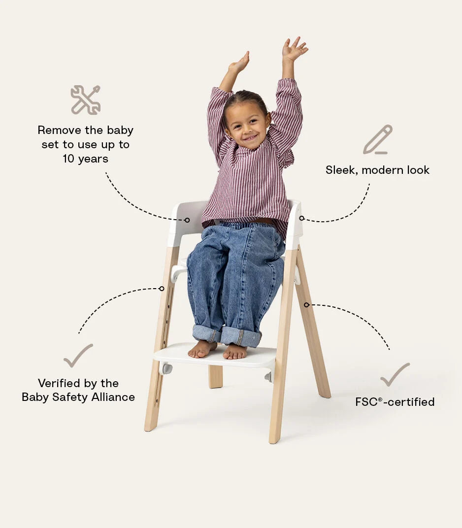 Stokke Steps High Chair - White/Natural