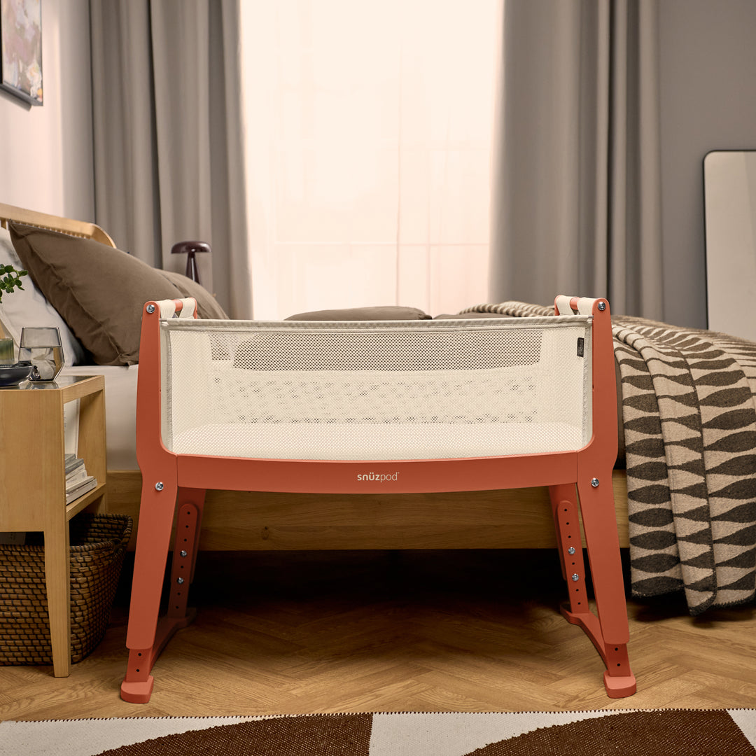 SnuzPod Studio Bedside Crib with mattress - Florence Ember