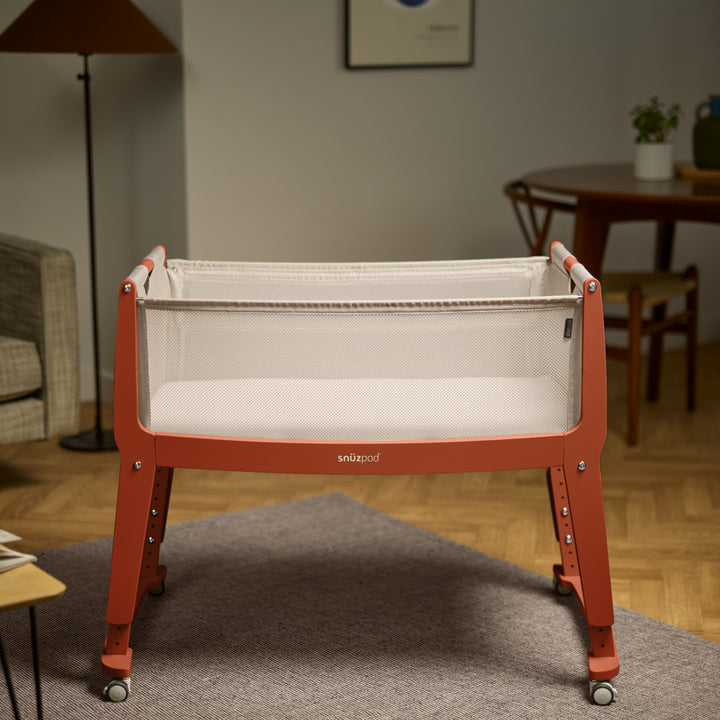 SnuzPod Studio Bedside Crib with mattress - Florence Ember