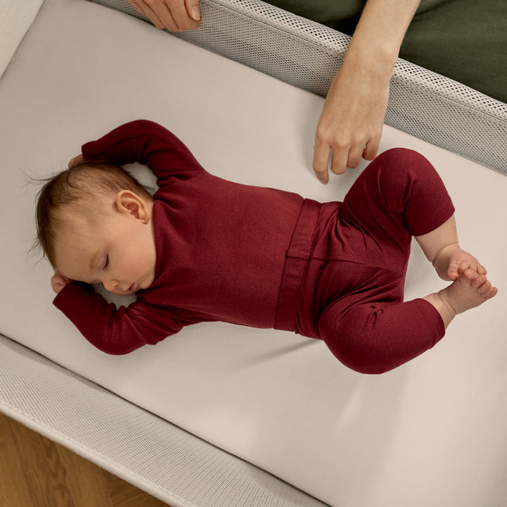 SnuzPod Studio Bedside Crib with mattress - Tokyo Matcha