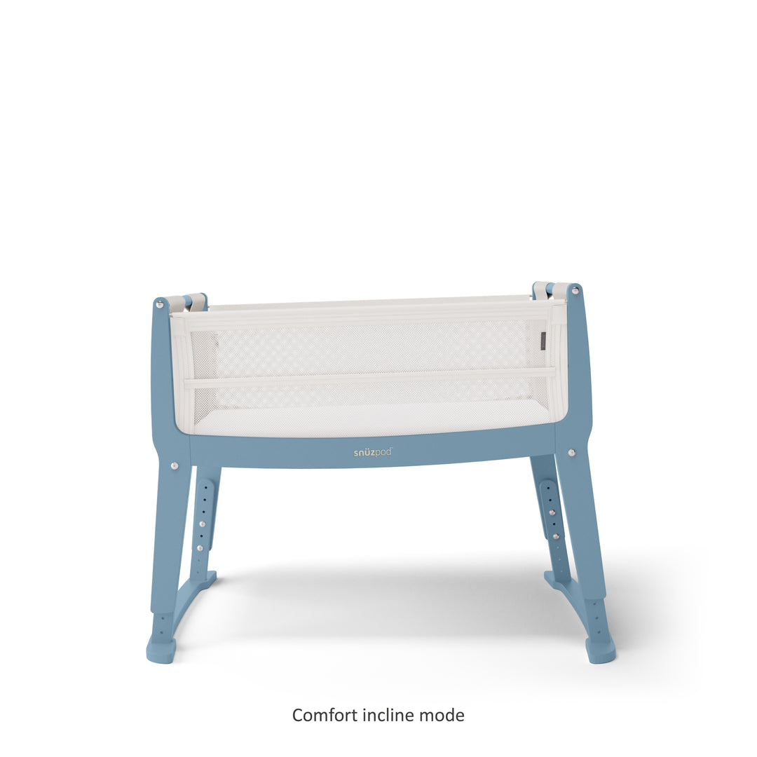 SnuzPod Studio Bedside Crib with mattress - Santorini Sky