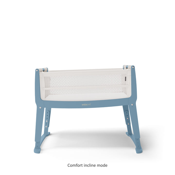 SnuzPod Studio Bedside Crib with mattress - Santorini Sky
