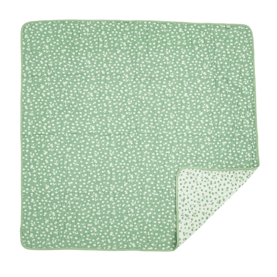 Stokke® Swaddle Muslin Blanket 110x110 - Sage Green Berries OCS