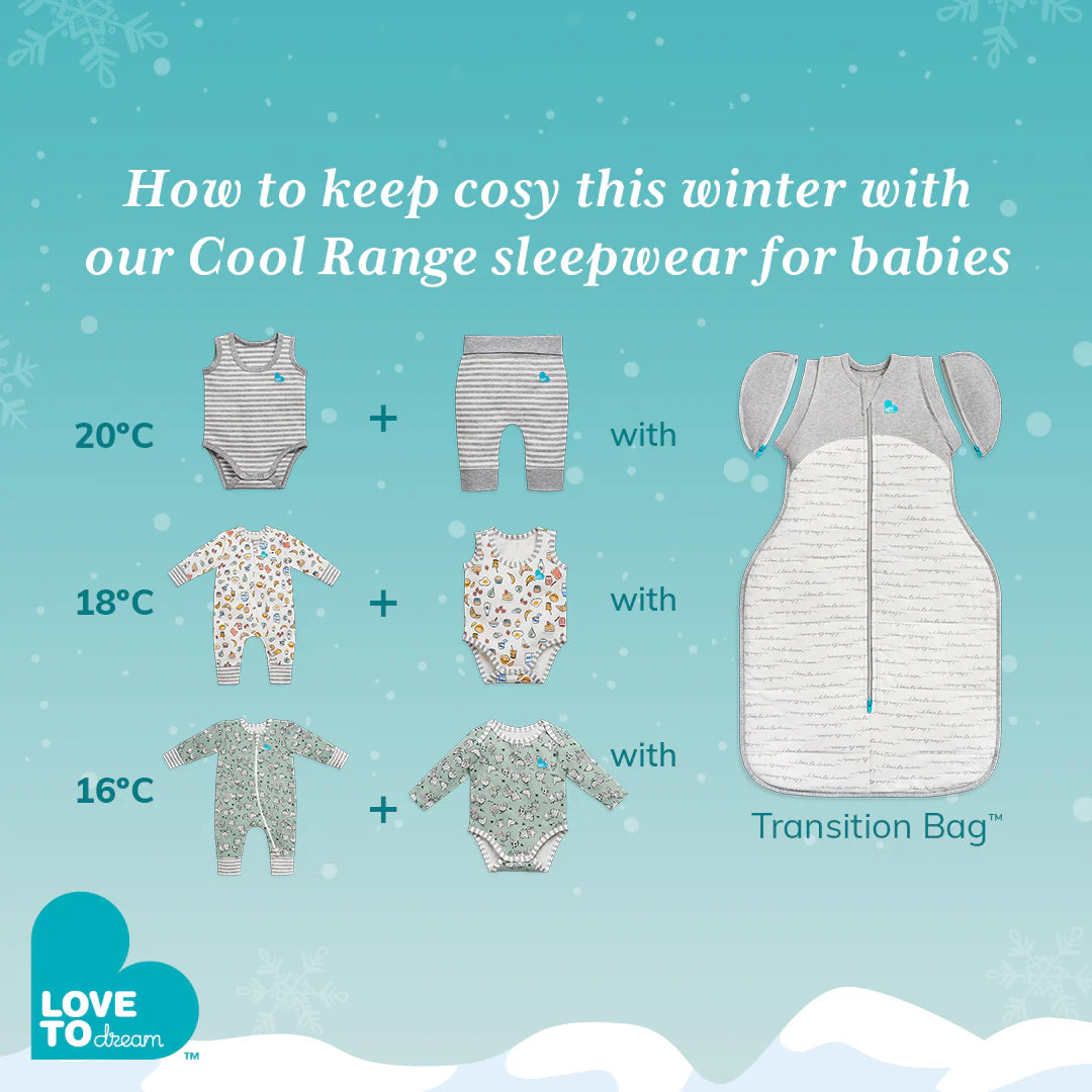 Love to Dream Swaddle Up™Transition Bag Quilted Stretch Cotton Medium 2.5 Tog - White Dreamer