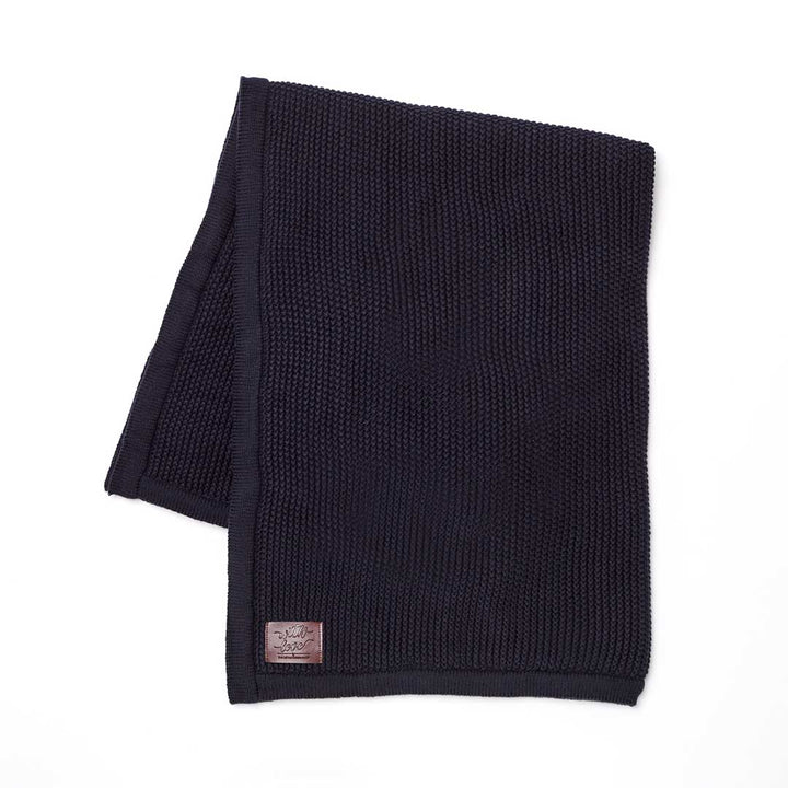 Little Green Sheep Organic Knitted Blanket - Midnight