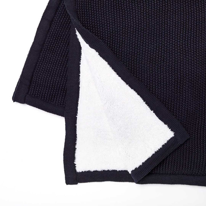 Little Green Sheep Organic Knitted Blanket - Midnight