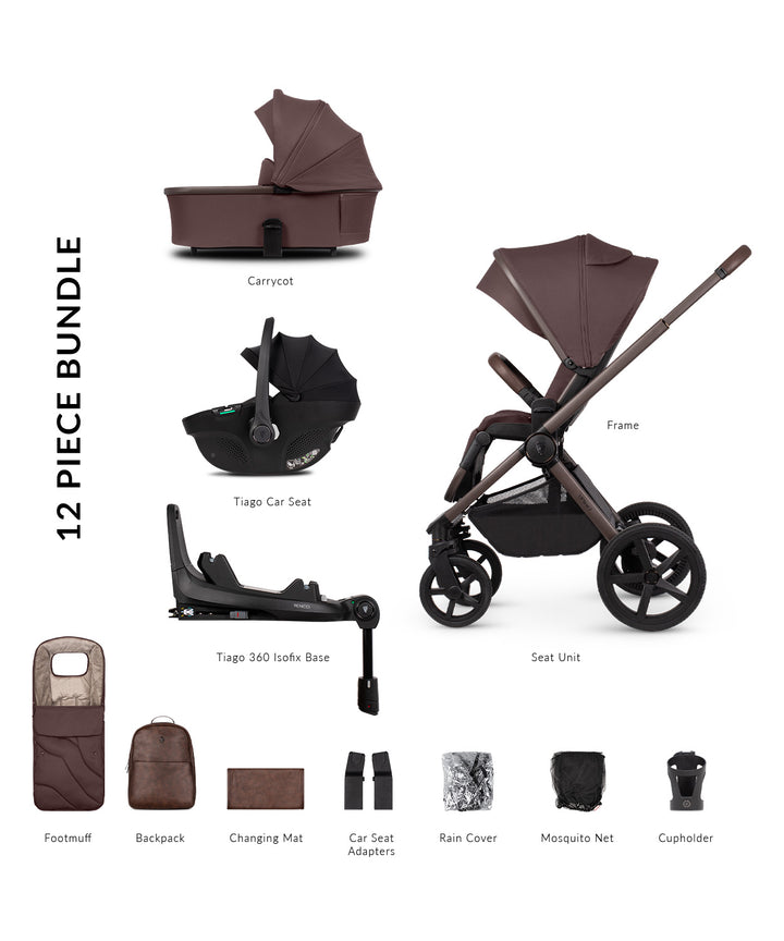 Venicci Tinum Upline 2 SE 3in1 plus Base - Burgundy