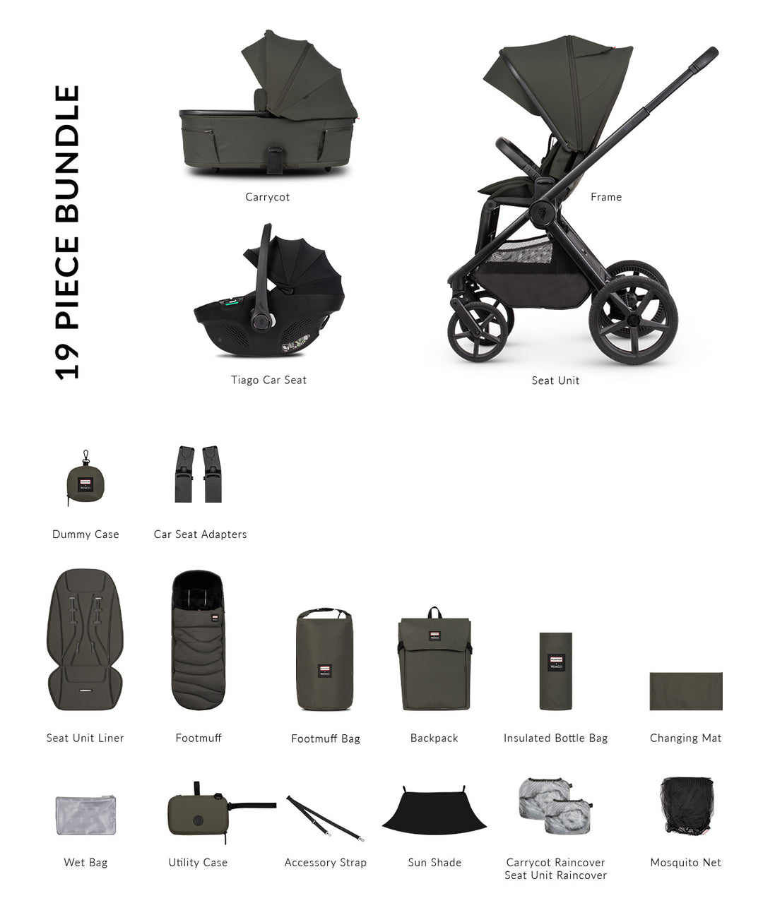 Venicci Upline 3 Hunter 3in1 - Dark Olive