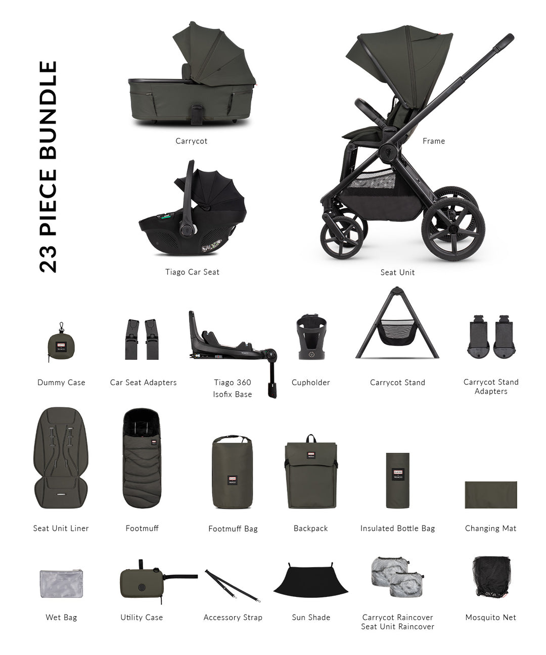 Venicci Upline 3 Hunter 4in1 plus - Dark Olive