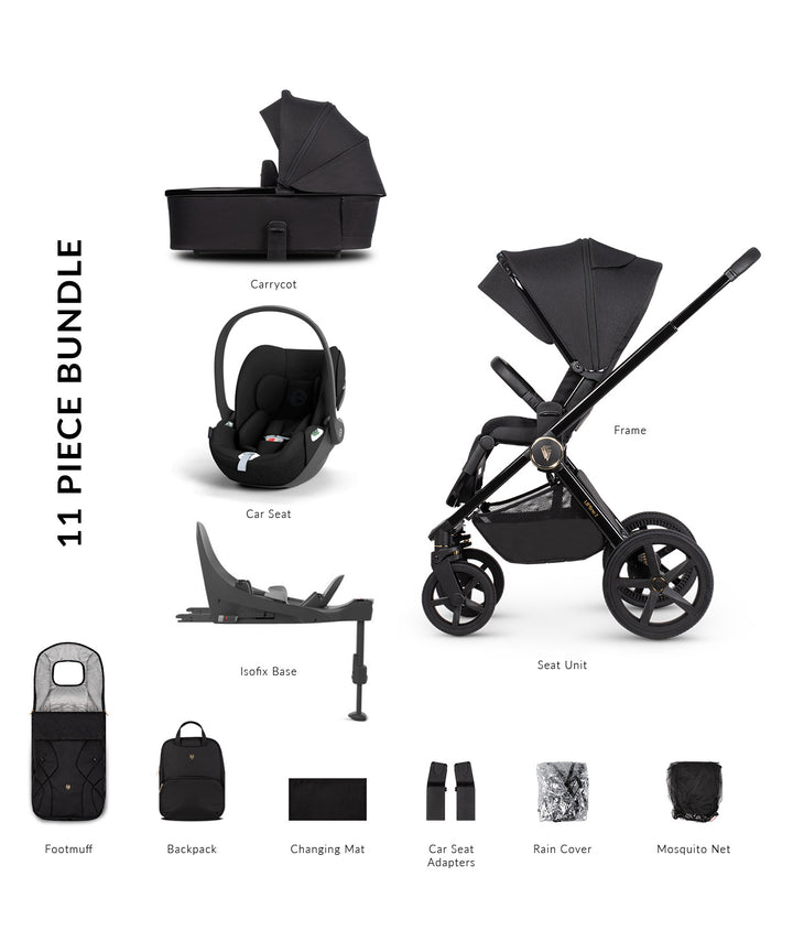 Venicci Tinum Upline 2 Cybex Cloud T Bundle   - All Black