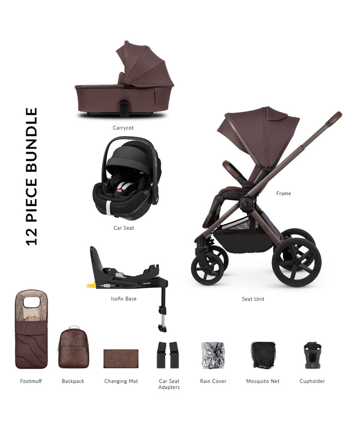 Venicci Tinum Upline 2 SE Maxi-Cosi Pebble Pro2 Bundle - Burgundy