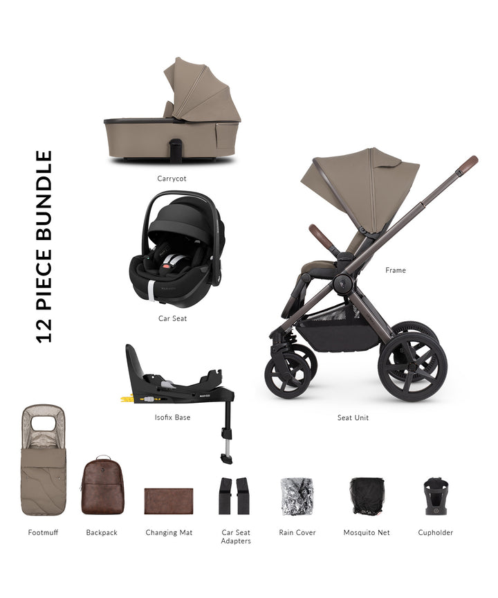 Venicci Tinum Upline 2 SE Maxi-Cosi Pebble Pro2 Bundle - Powder