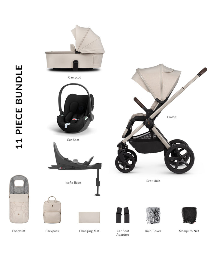 Venicci Tinum Upline 2 Cybex Cloud T Bundle - Stone Beige