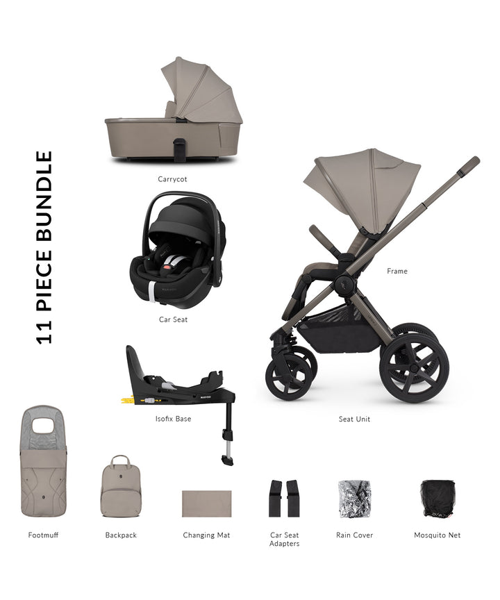 Venicci Tinum Upline 2 Maxi-Cosi Pebble Pro2 Bundle - Taupe