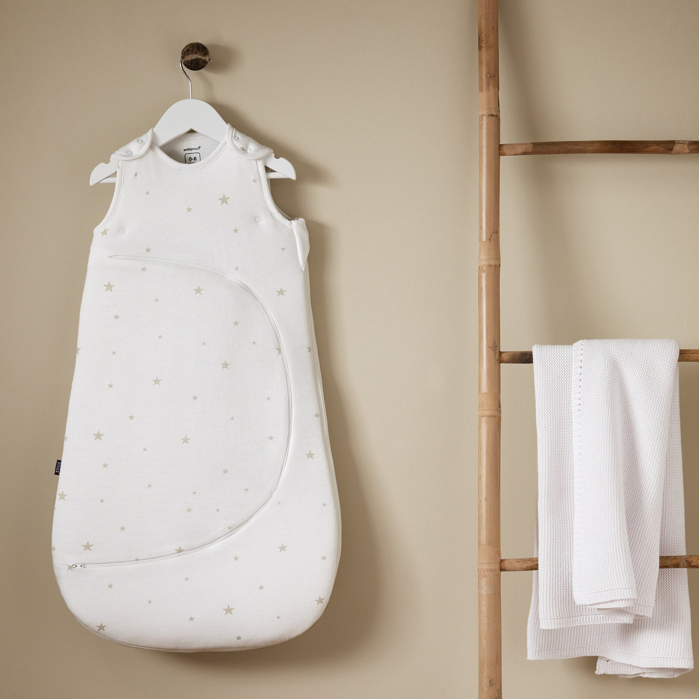 SnuzPouch Sleeping Bag 1.0 Tog (0-6 Months) - White Star