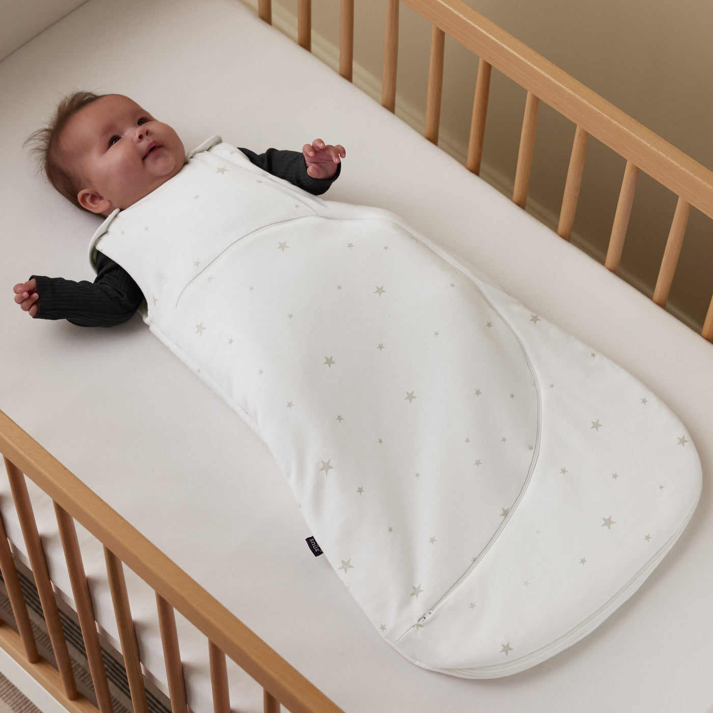 SnuzPouch Sleeping Bag 1.0 Tog (0-6 Months) - White Star