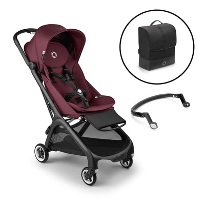 Bugaboo Butterfly Pushchair & Free Butterfly Transport Bag - Black/Dark Cherry