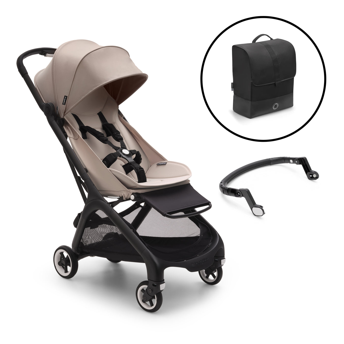 Bugaboo Butterfly Pushchair & Free Butterfly Transport Bag- Black/Desert Taupe