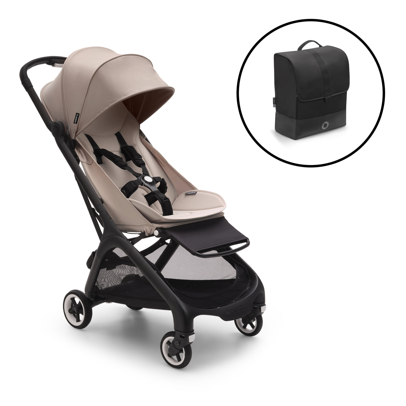 Bugaboo Butterfly Pushchair & Free Butterfly Transport Bag- Black/Desert Taupe