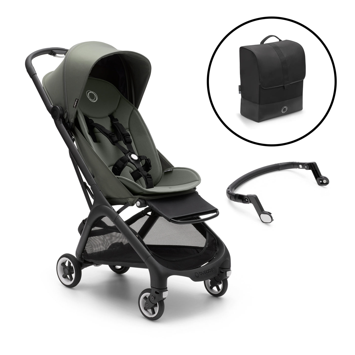 Bugaboo Butterfly Pushchair & Free Butterfly Transport Bag - Black/Forest Green