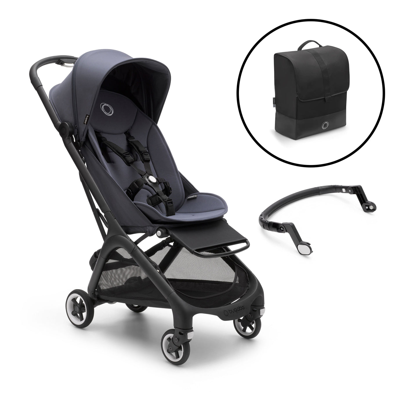 Bugaboo Butterfly Pushchair & Free Butterfly Transport Bag- Black/Stormy Blue