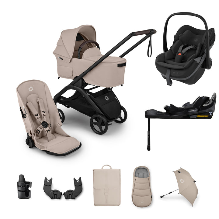 Bugaboo Dragonfly Plus Pebble Slide Pro Ultimate Bundle - Desert Taupe